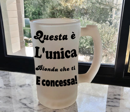Boccale birra personalizzato verto satinato 16oz