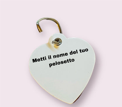 Medaglietta personalizzta per cani a forma di cuore